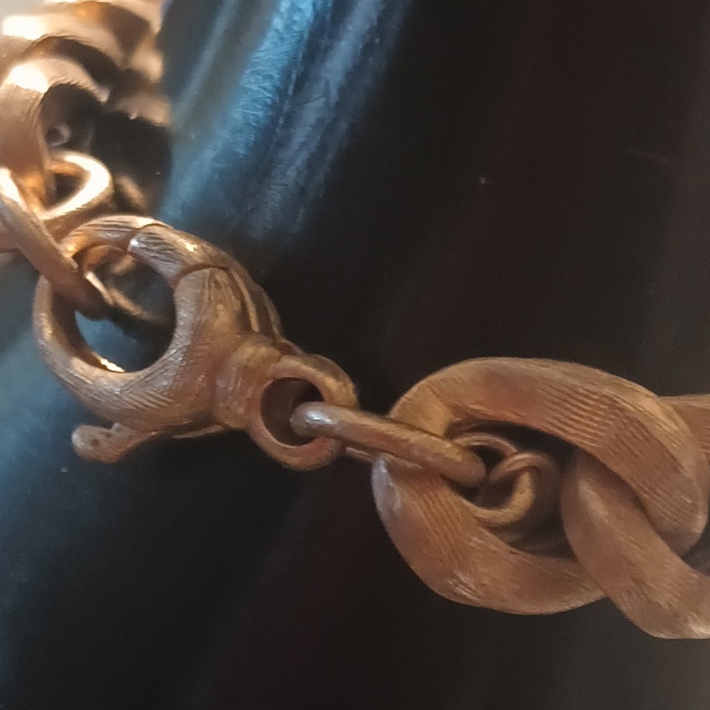 Milor Sterling Silver Gold Reptile Design Chain 7.5 " Bracelet.